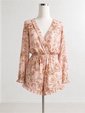 NWT Agua Bendita Floral Ruffle Romper size L